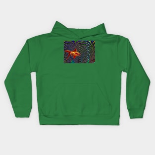 Hallucinogenic golden fish Kids Hoodie